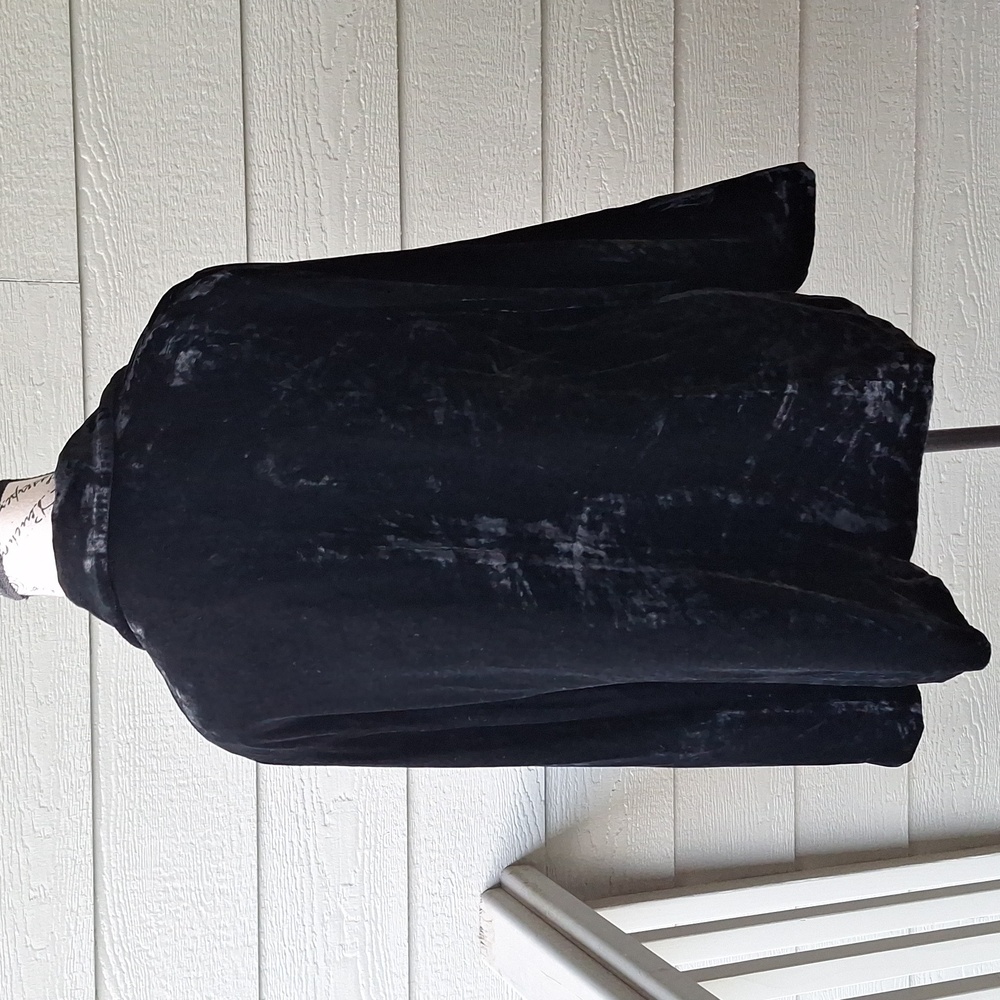 J. Jill Silk Blend Velour Blazer Size XL Black - Picture 8 of 14